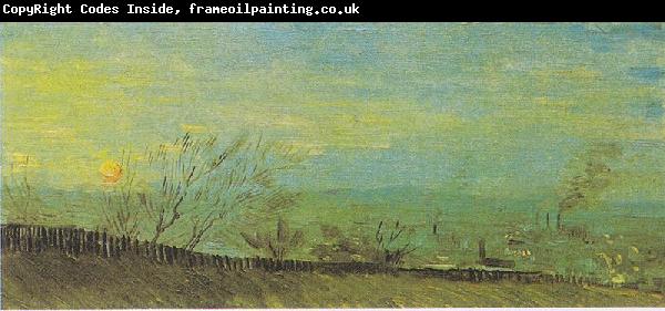 Vincent Van Gogh Landscape with plants in the moonlight